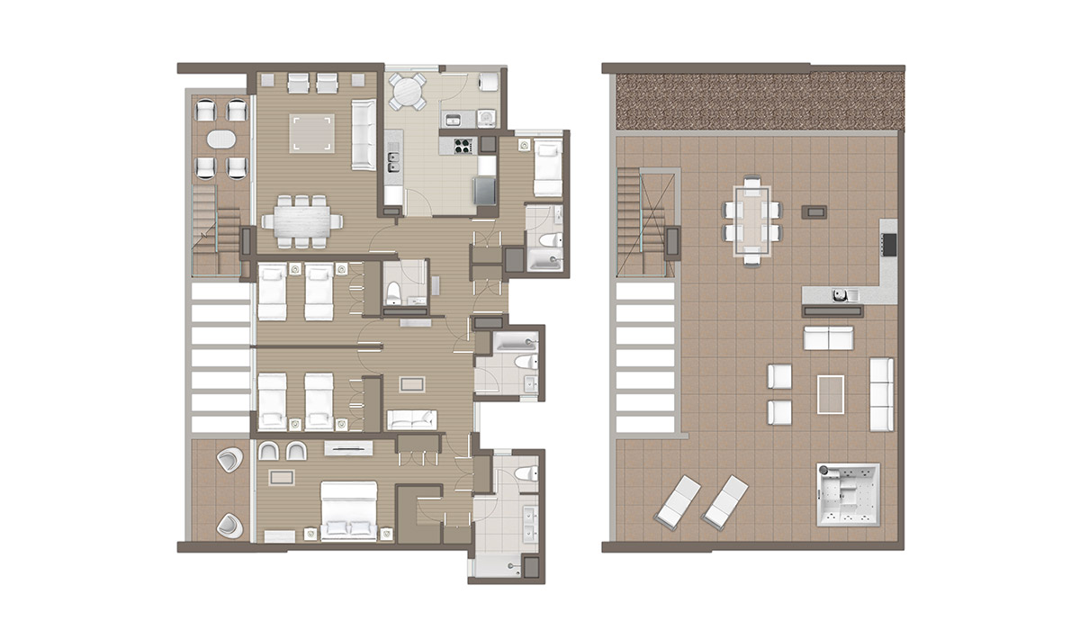 La Dehesa - Planta depto tipo A con Penthouse