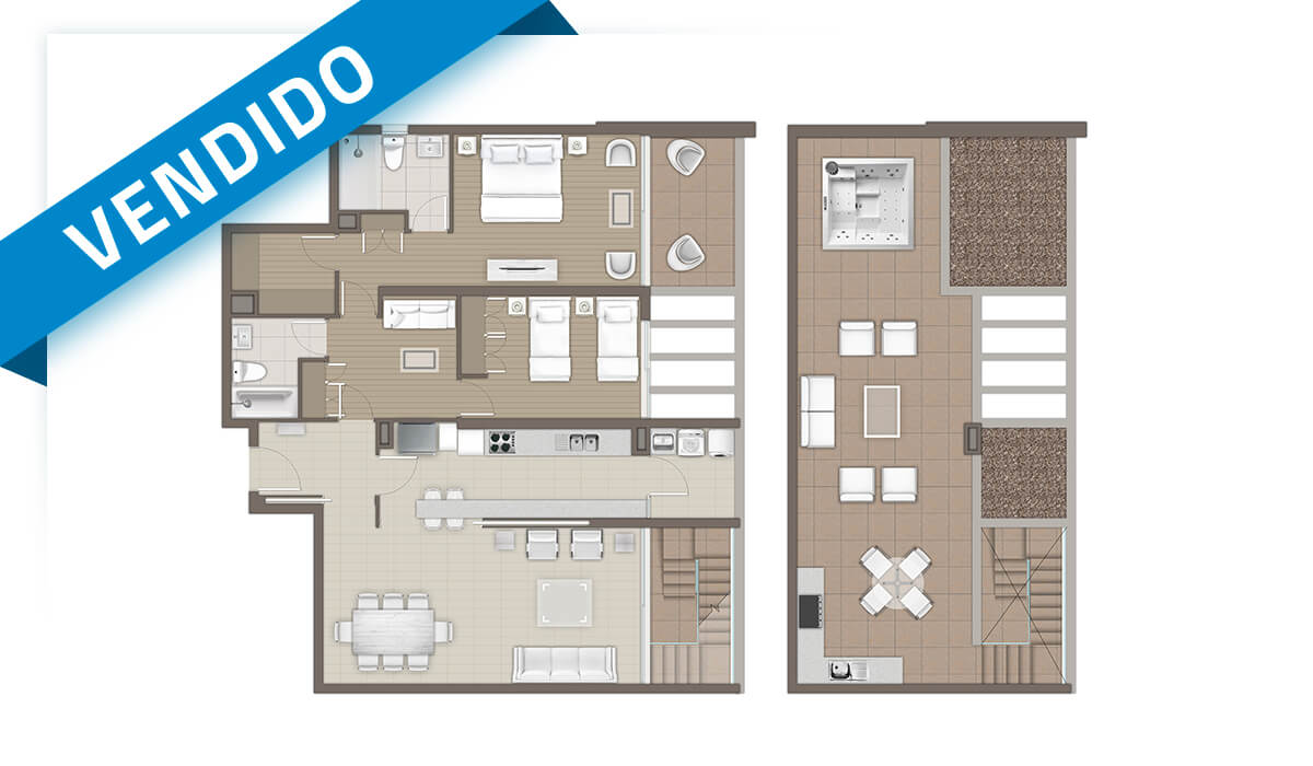 Planta Departamento tipo B Penthouse [VENDIDO]