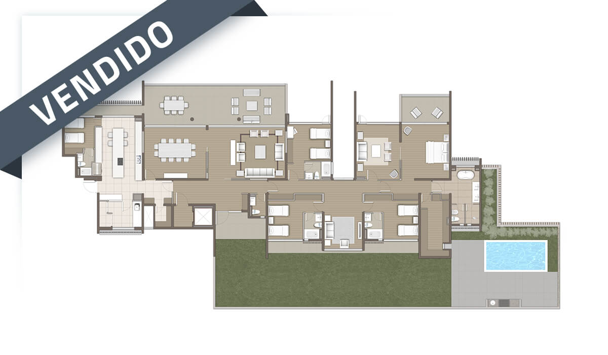 Departamento con jardín en La Dehesa - VENDIDO