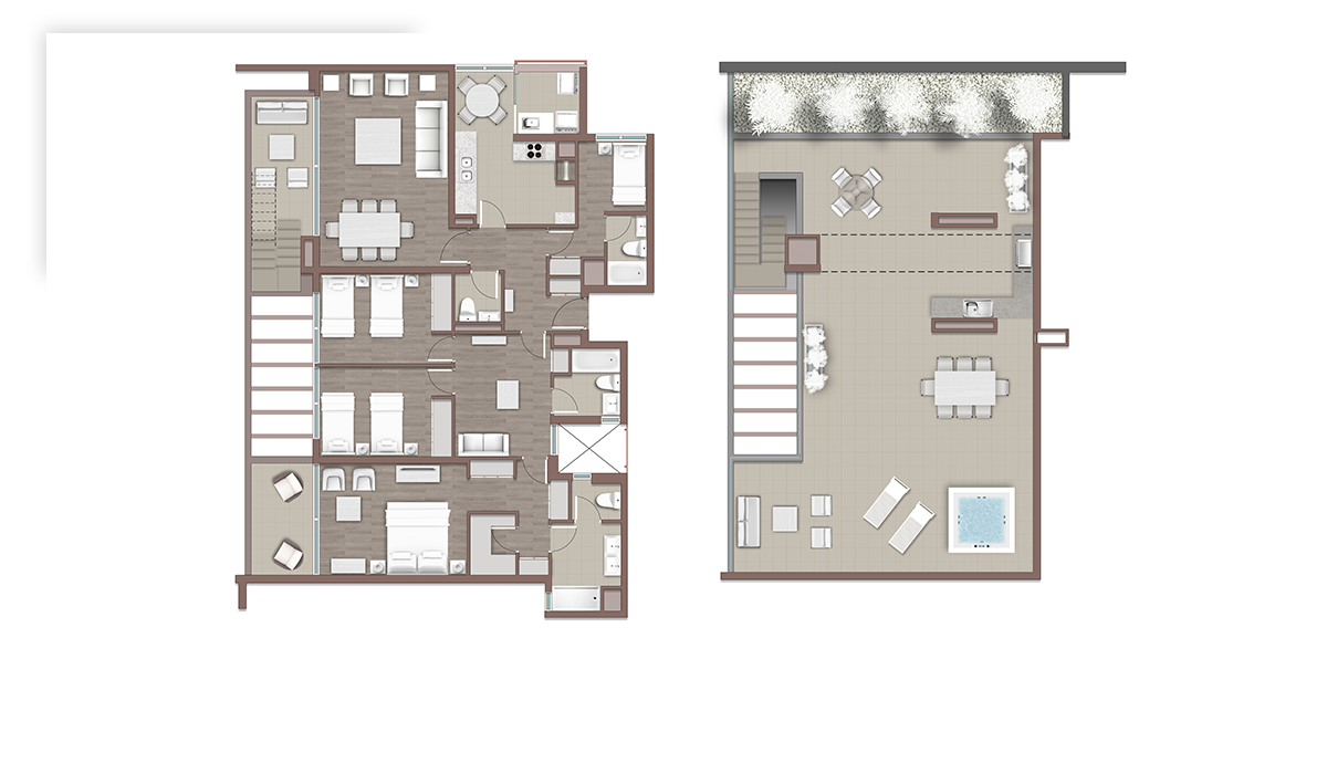 4 D + 4 B + Terraza panoramica