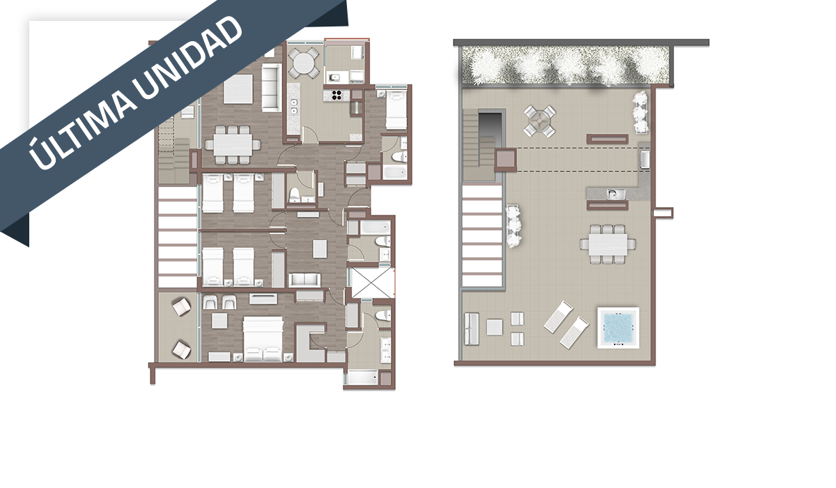 4 D + 4 B + Terraza panoramica