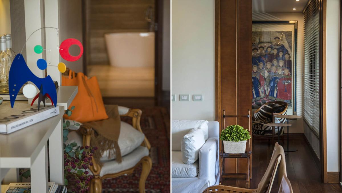 Living escritorio  y pasillo - Departamento Penthouse en Las Condes
