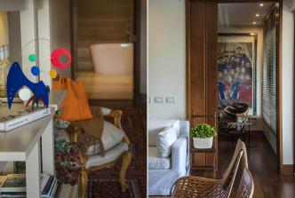 Living escritorio  y pasillo - Departamento Penthouse en Las Condes